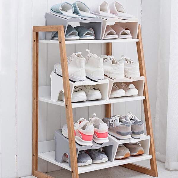 

1pc Double Layer Shoes Storage Rack, Multicolor