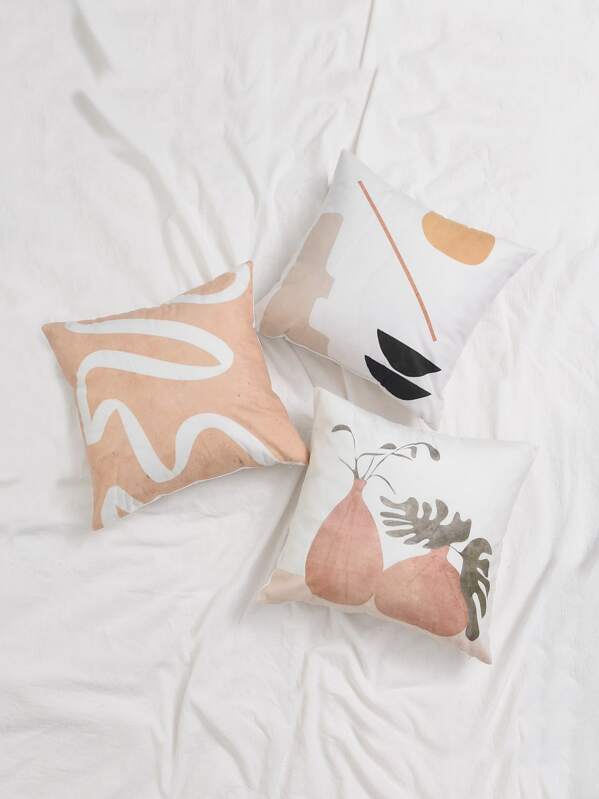 

1pc Abstract Art Pattern Cushion Cover Without Filler, Multicolor