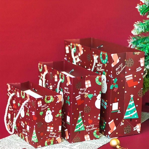 

3pcs Christmas Gift Package Bag Set, Multicolor
