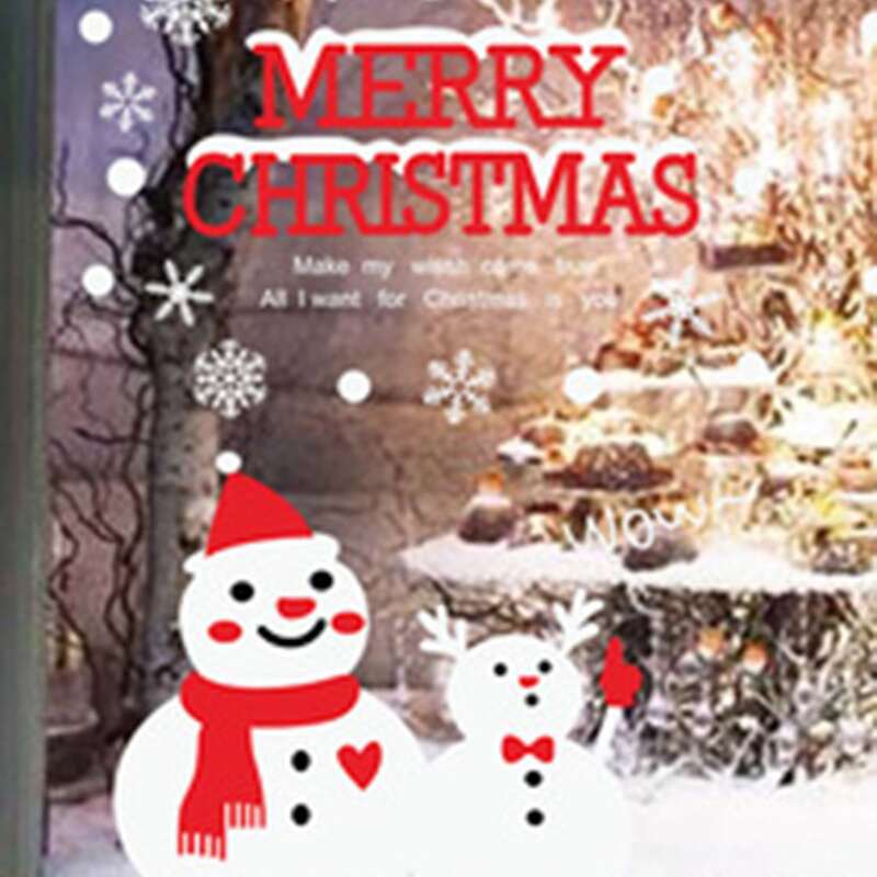 

Christmas Snowman Print Wall Sticker, Multicolor