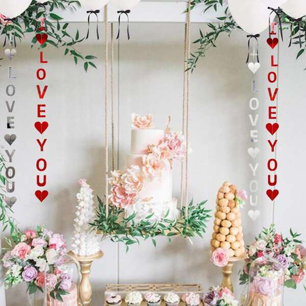 

1pc Letter Design Balloon Hanging Garland, Multicolor