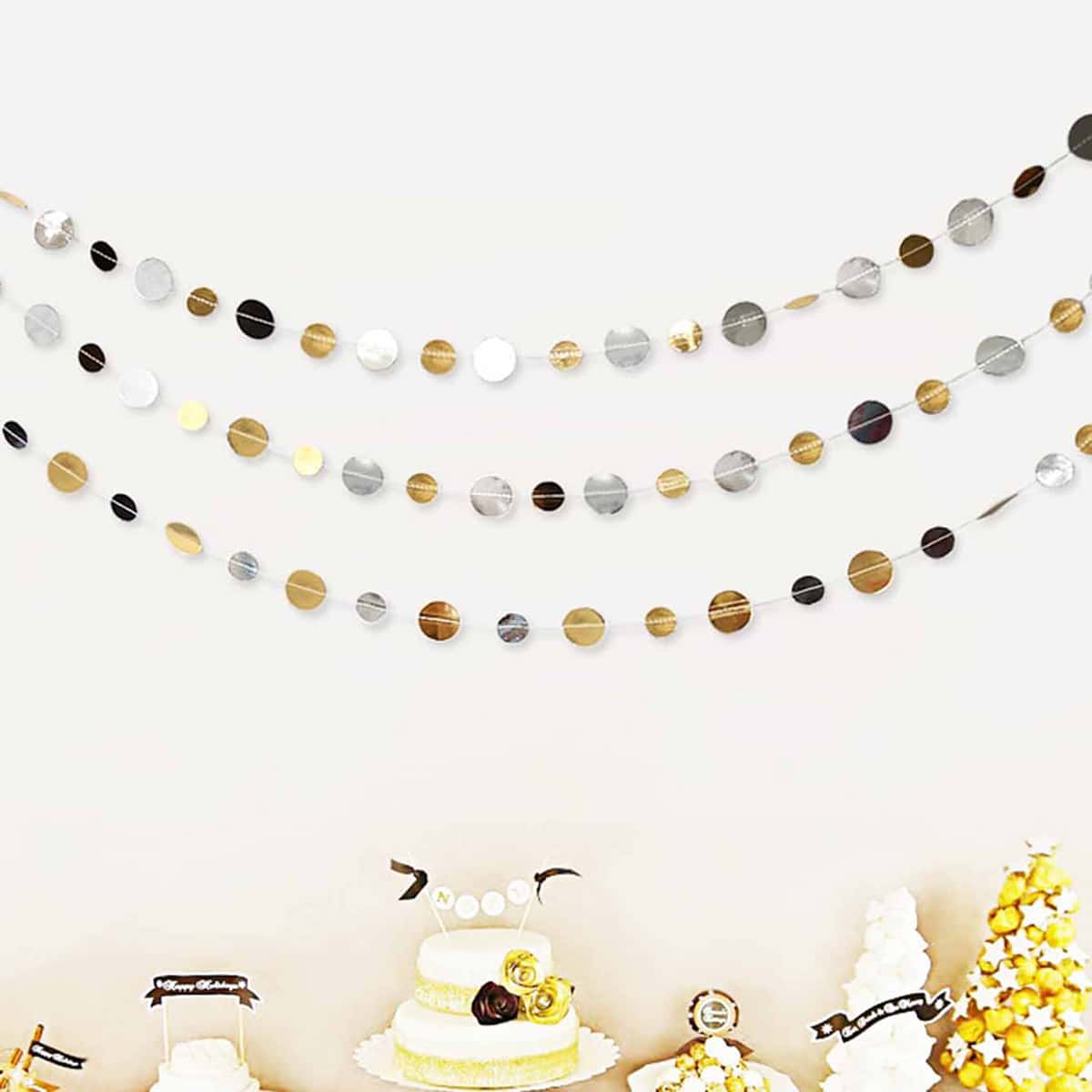 

1pc Paper Dot Decorative Garland, Multicolor