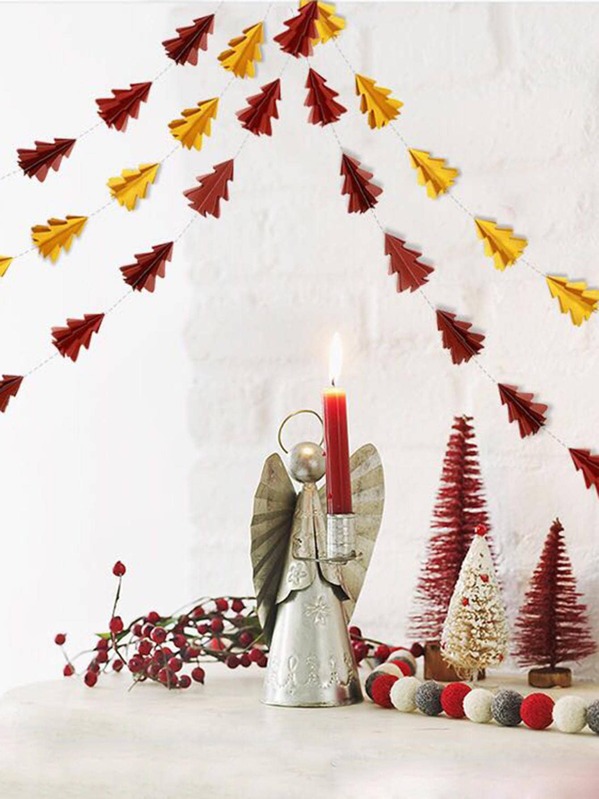 

1pc Paper Tree Decorative Garland, Multicolor