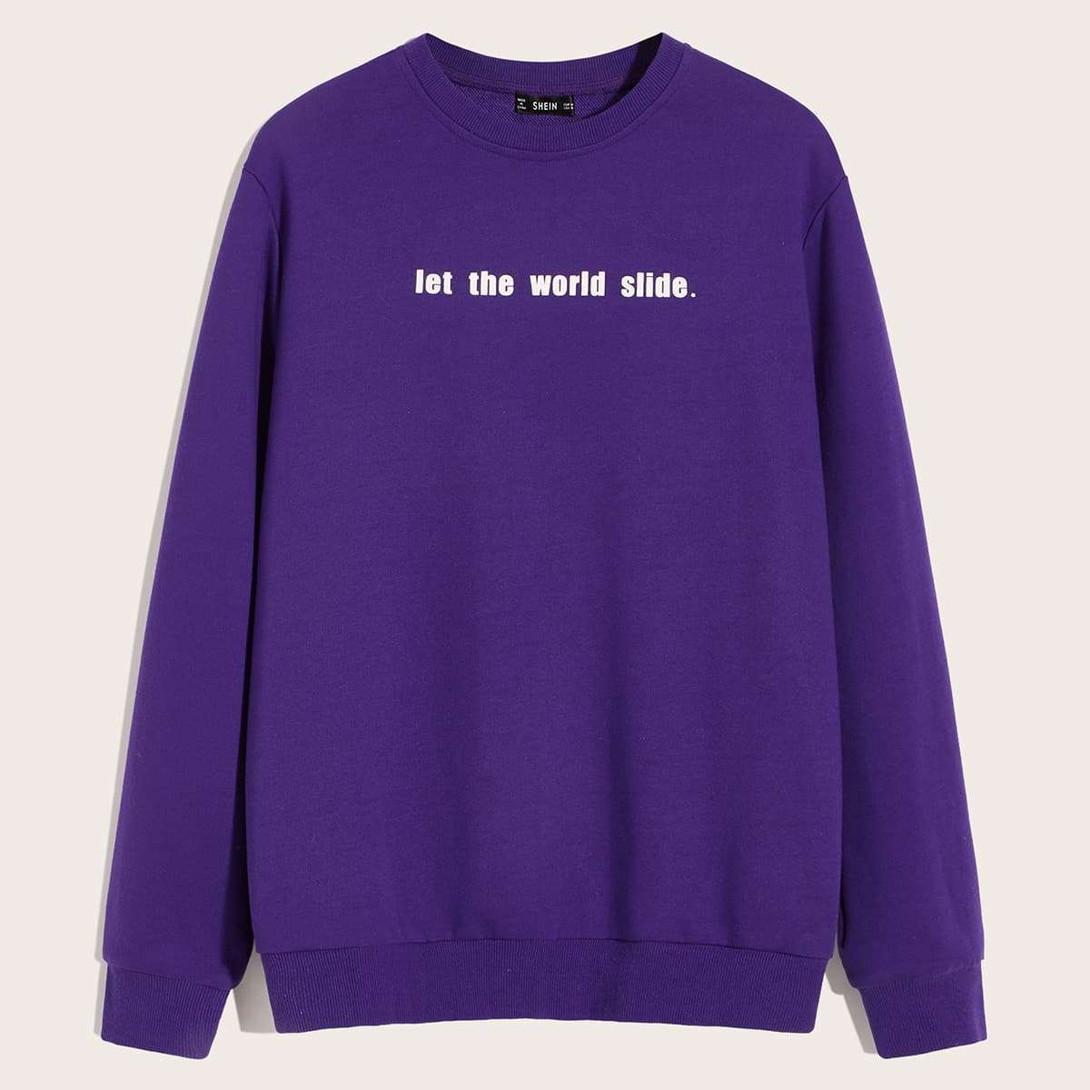 

Guys Slogan Graphic Pullover, Purple