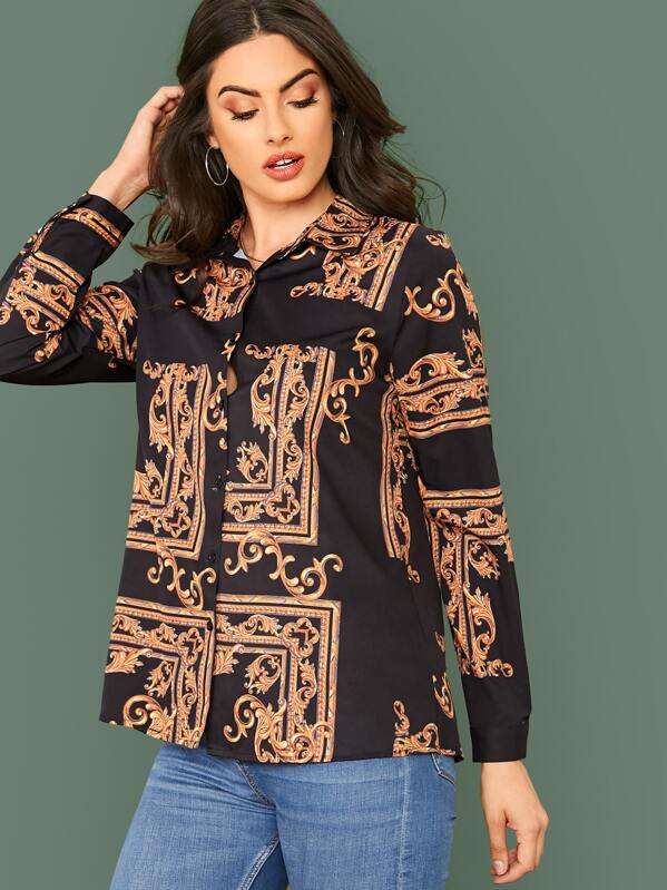

Baroque Print Blouse, Multicolor, CHARLIE ROBERTSON