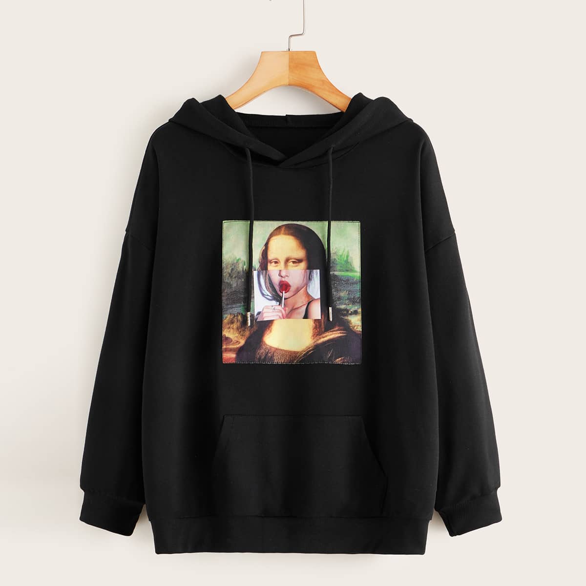 

Figure Graphic Oversize Black Hoodie