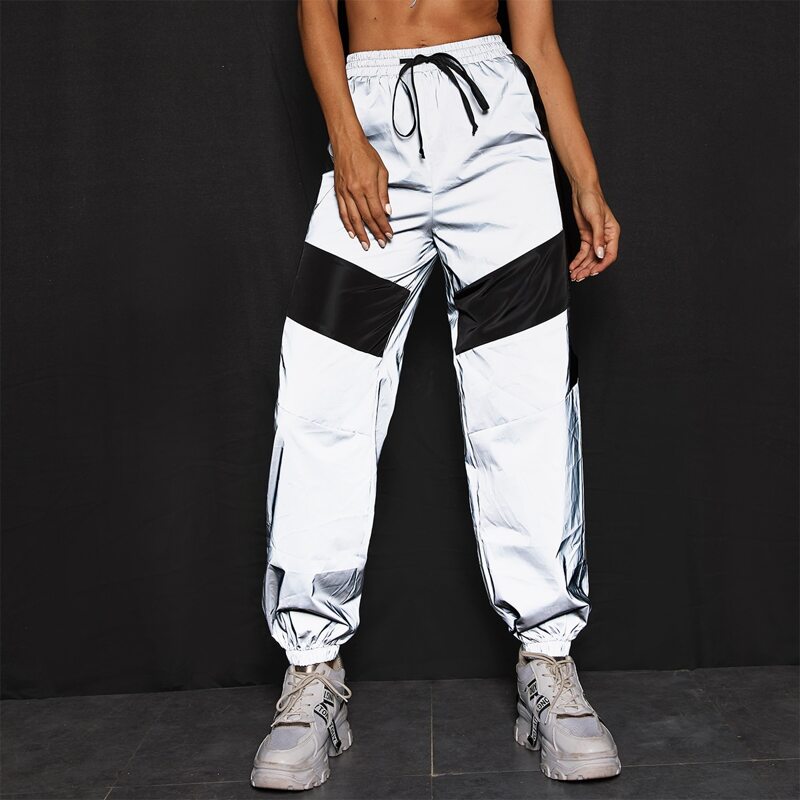 

Drawstring Waist Colorblock Sweatpants, Grey