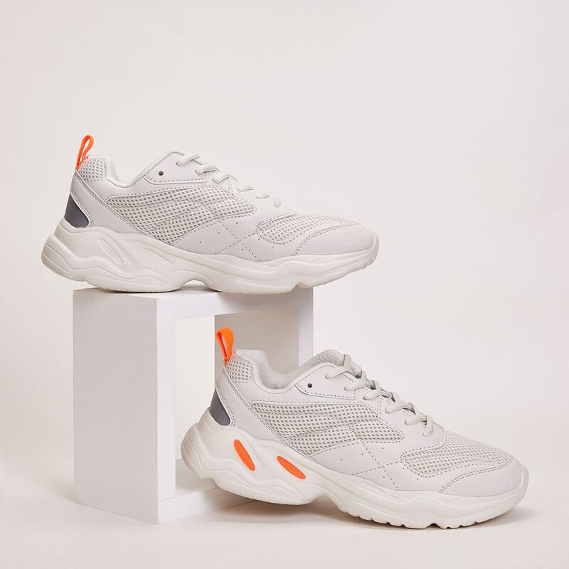 

Guys Lace-up Front Chunky Sneakers, White