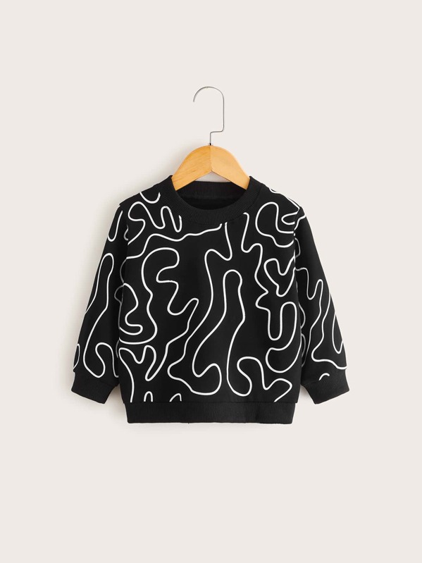 

Toddler Boys Graphic Print Crew Neck Sweatshirt, Black