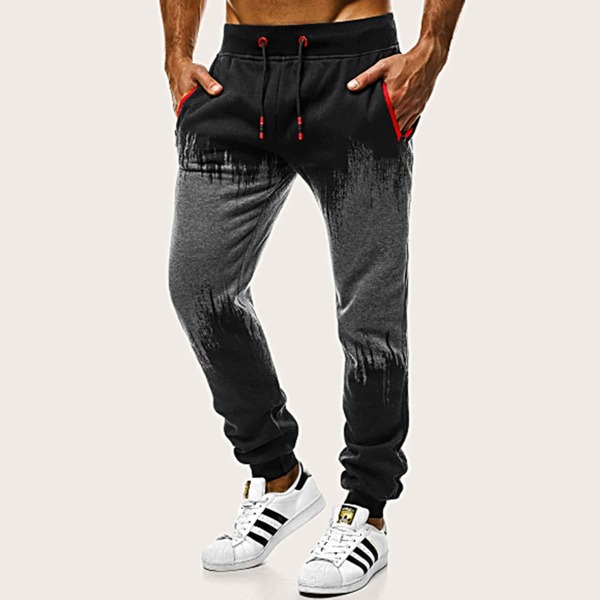 

Men Color-block Drawstring Sweatpants, Multicolor