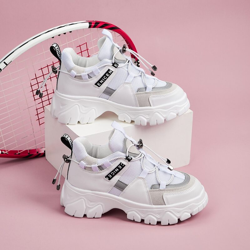 

Drawstring Design Chunky Sneakers, White