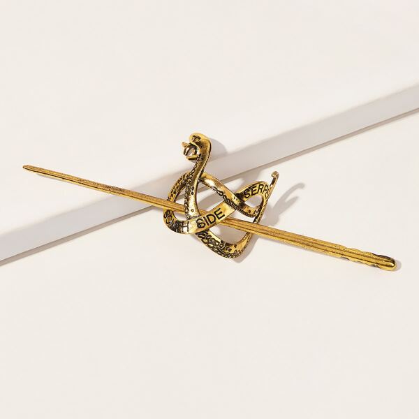 

Serpentine Decor Hairpin, Gold