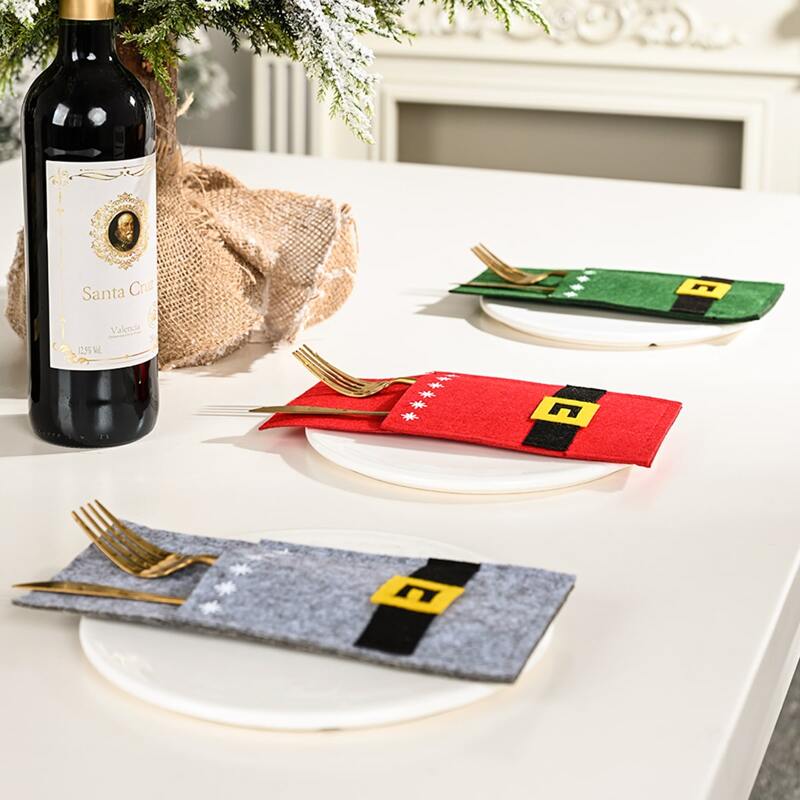 

1pc Christmas Santa Cutlery Holder, Multicolor