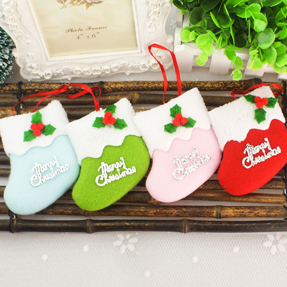 

1pc Christmas Stocking Hanging Ornament, Multicolor