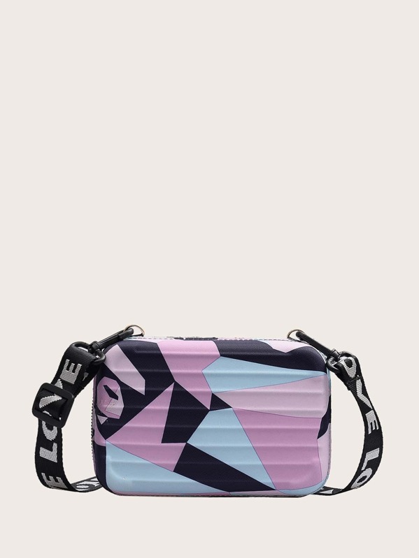 

Girls Geometric Pattern Crossbody Bag, Multicolor
