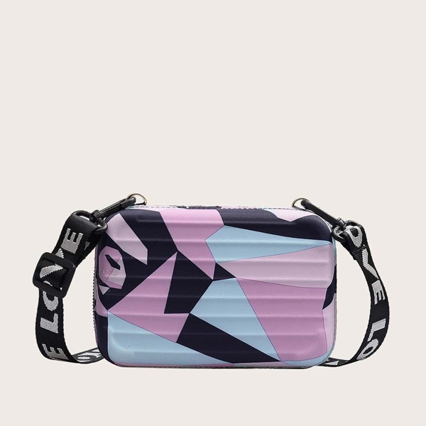 

Girls Geometric Pattern Crossbody Bag, Multicolor