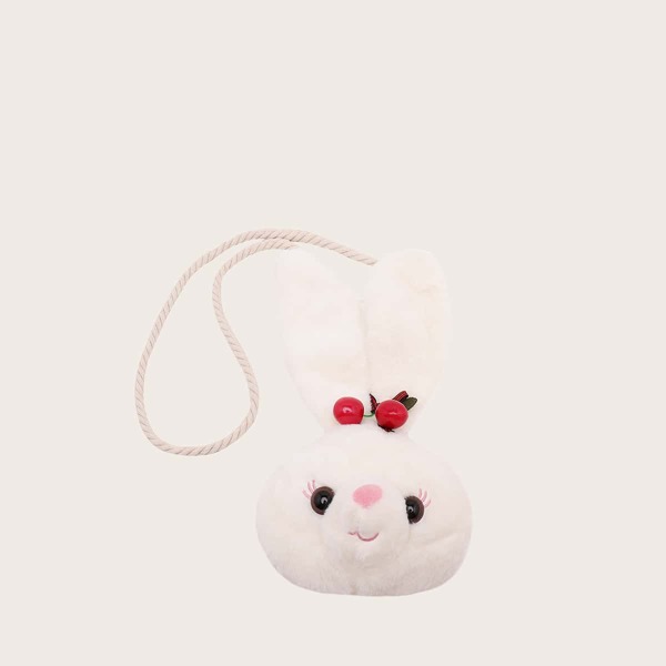 

Girls Fruit Decor Rabbit Design Crossbody Bag, White