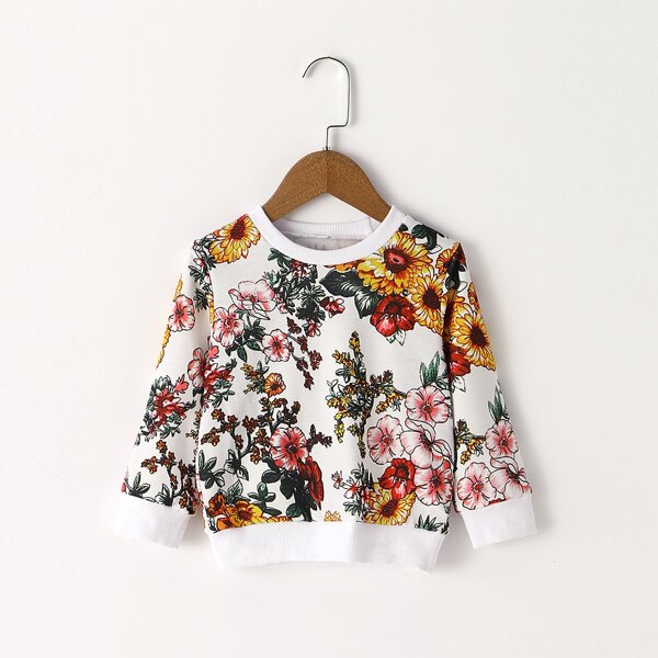 

Toddler Girls Floral Print Crew Neck Sweatshirt, Multicolor
