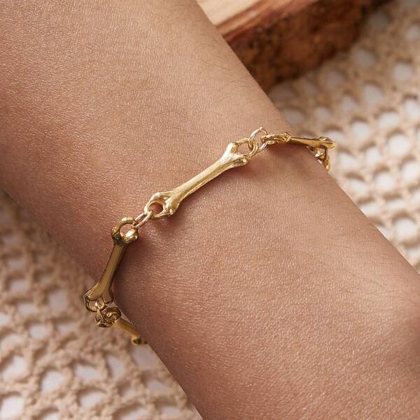 

1pc Bone Chain Bracelet, Gold