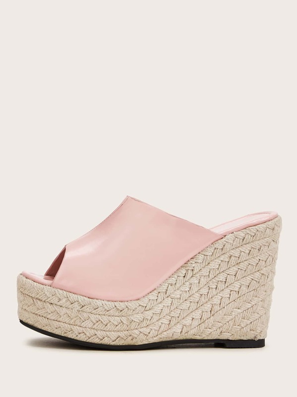 

Open Toe Espadrille Wedges, Pink