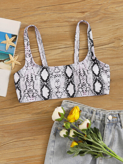 Snakeskin Bikini Top