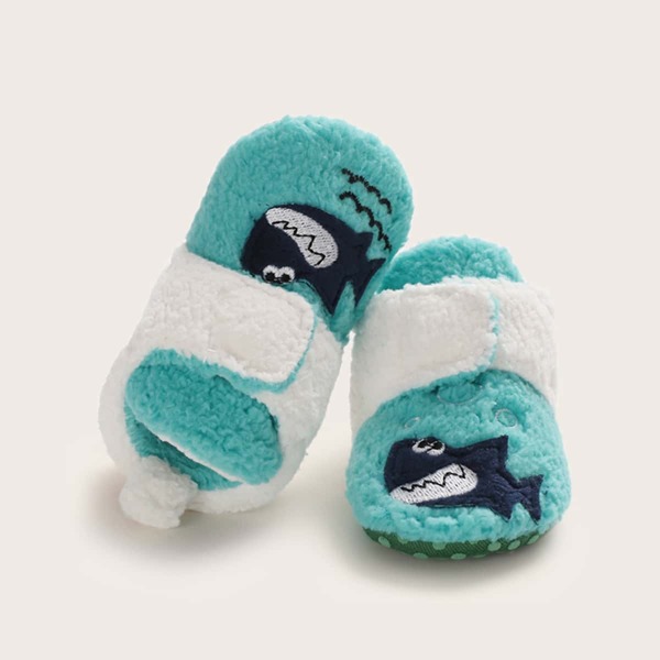 

Baby Boy Cartoon Patch Decor Fluffy Flats, Multicolor