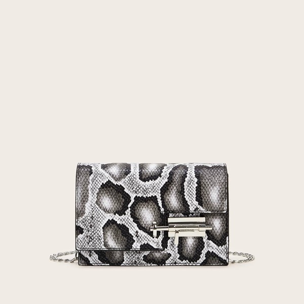 

Snakeskin Chain Crossbody Bag, Multicolor