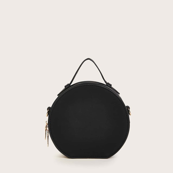 

Zip Around Satchel Bag, Black
