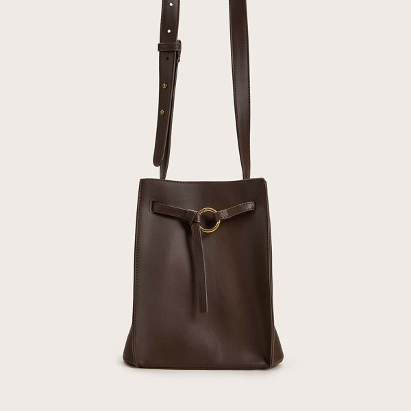 

Knot Detail Crossbody Bag, Brown