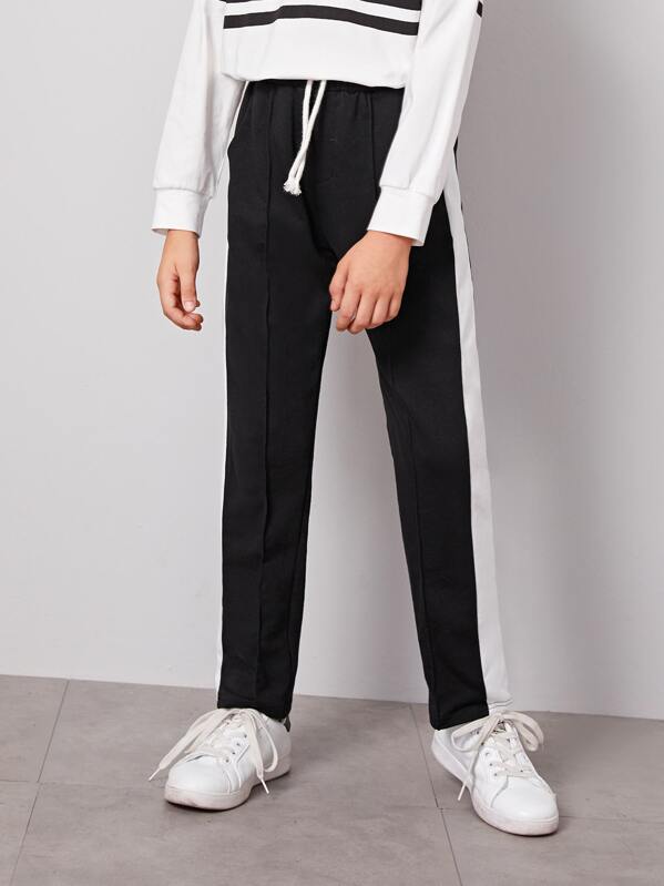 

Boys Contrast Sideseam Sweatpants, Black, Bogdan