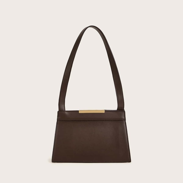 

Leather Look Minimalist Tote Bag, Brown