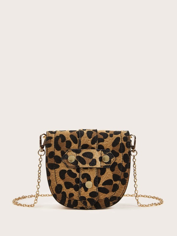 

Mini Leopard Saddle Bag, Multicolor