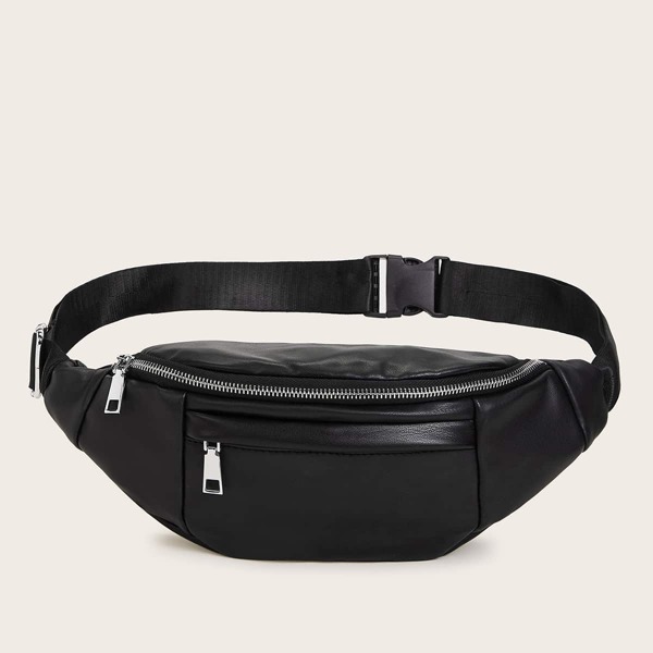 

Zip Front Fanny Pack, Black