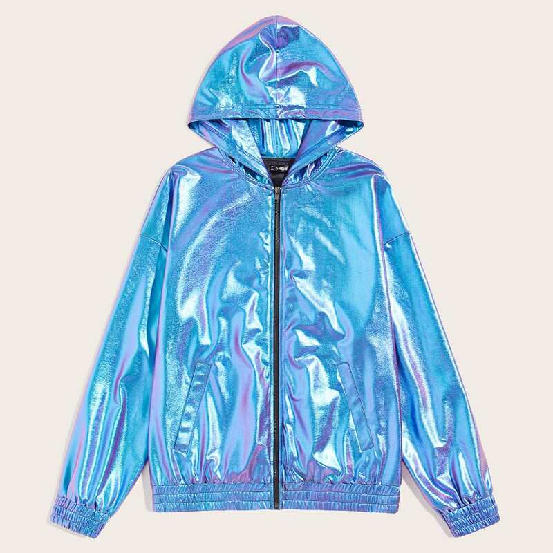

Guys Zip Up Metallic Jacket, Blue
