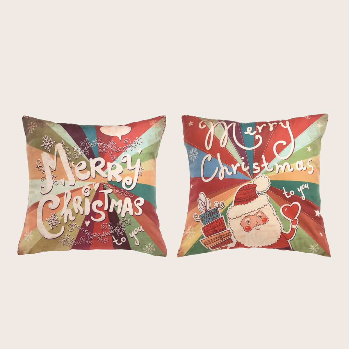 

1pc Christmas Print Cushion Cover Without Filler, Multicolor