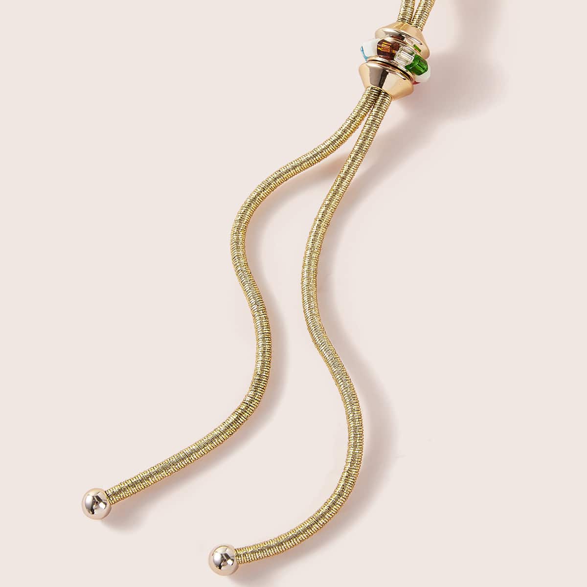 

1pc Simple Y Lariat Necklace, Gold