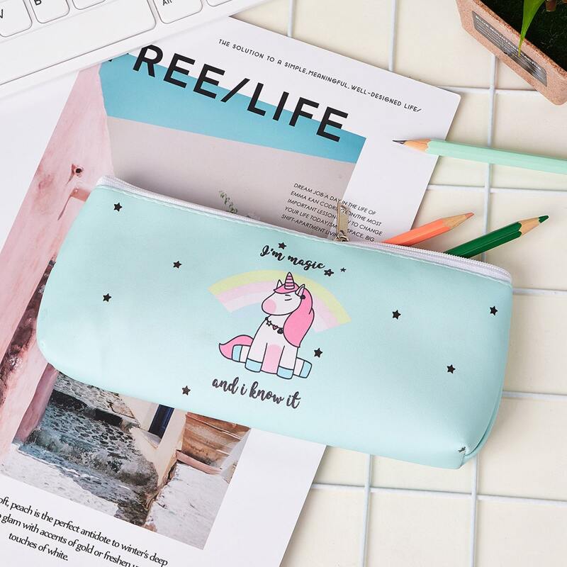 

1pc Unicorn Print Pencil Case