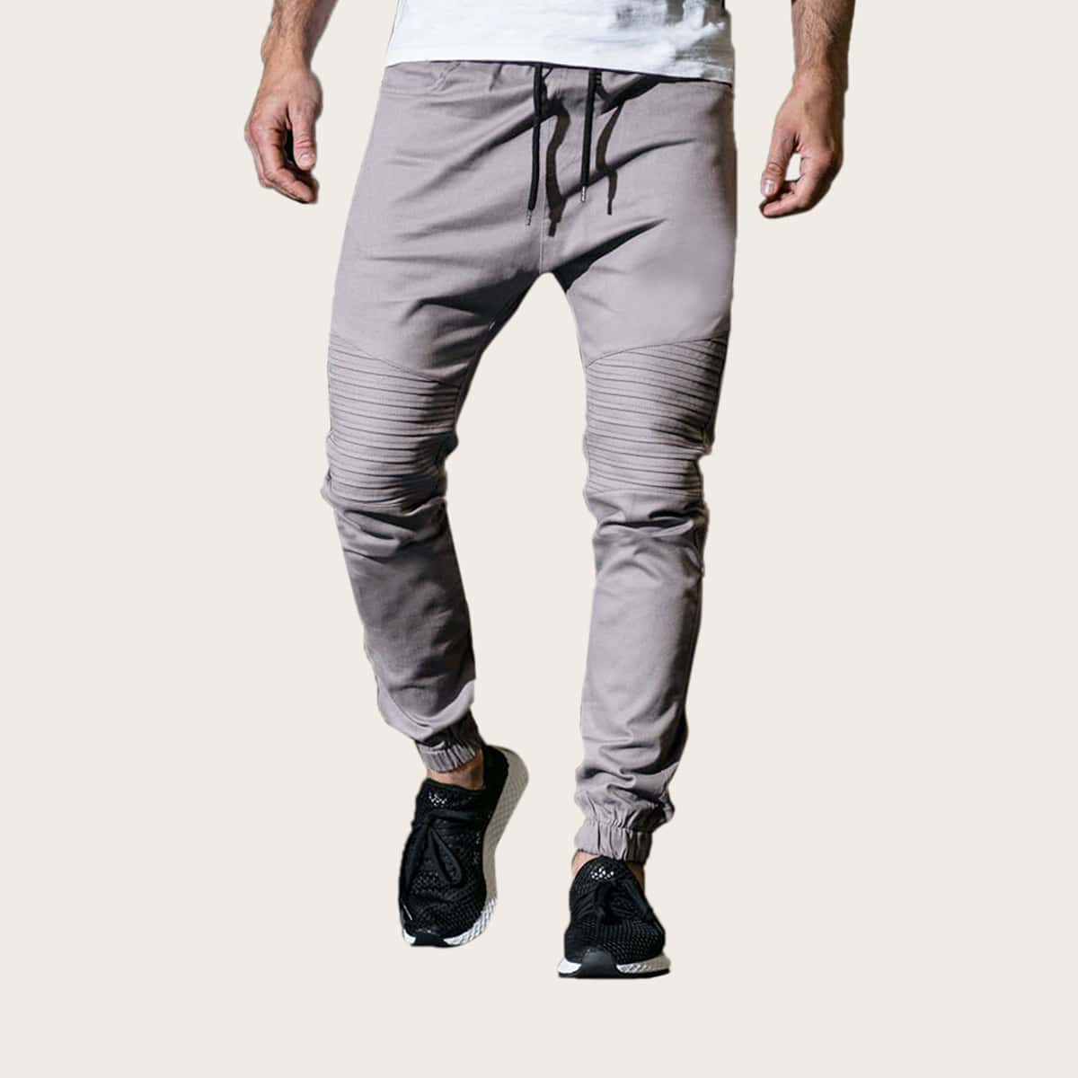 

Guys Drawstring Waist Solid Pants, Grey