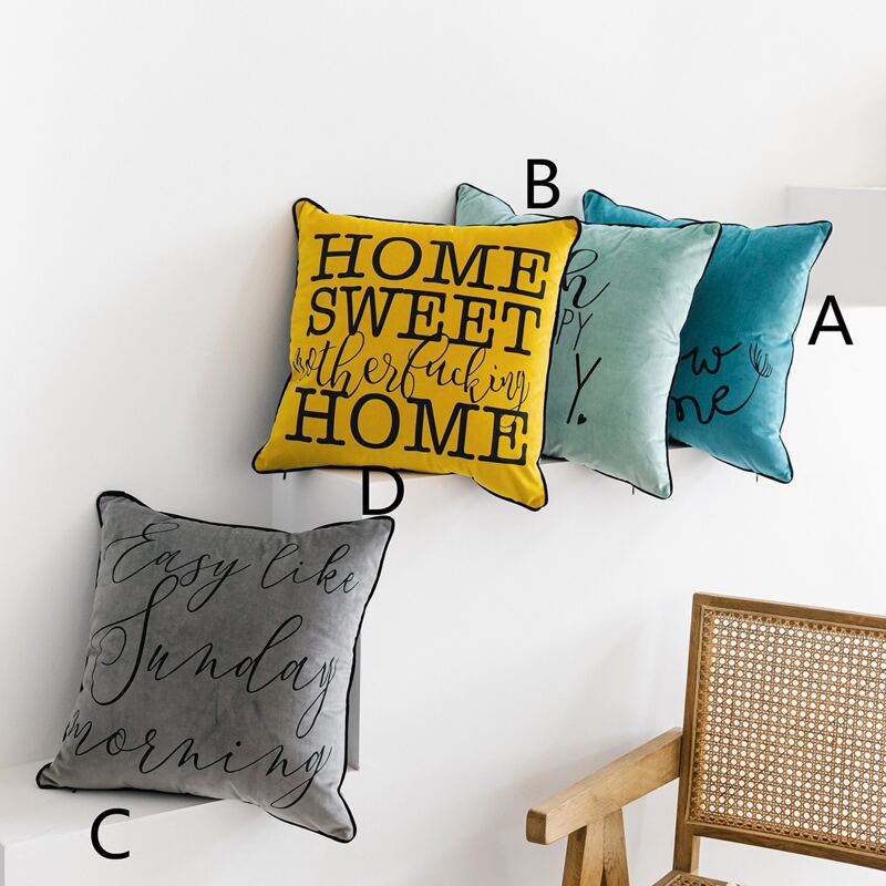 

1pc Letter Graphic Cushion Cover, Multicolor