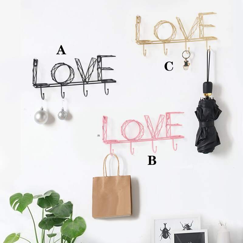 

1pc Letter Shaped Wall Mounted Decorative Hook