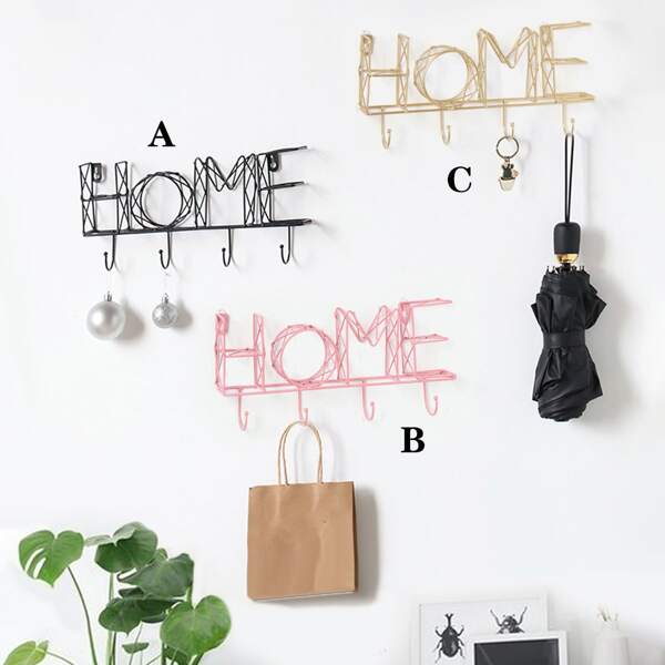 

1pc Letter Shaped Wall Mounted Decorative Hook