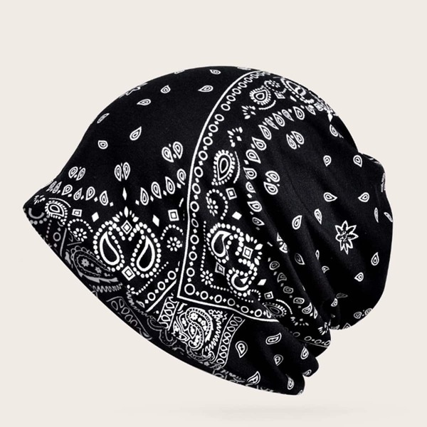 

Men Paisley Pattern Beanie, Multicolor