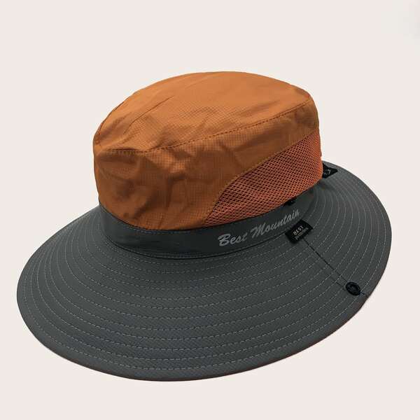 

Men Letter Pattern Bucket Hat, Multicolor