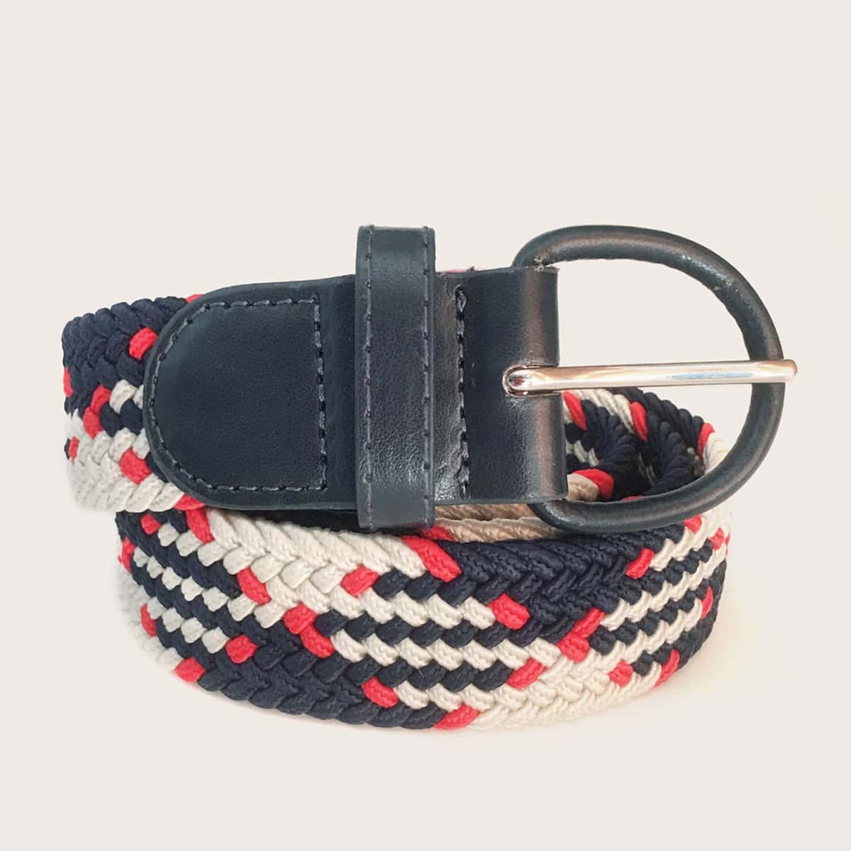 

Guys Color Block Braided Buckle Belt, Multicolor