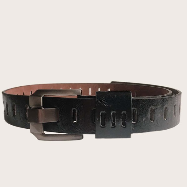 

Men Hollow Out Buckle Belt, Black
