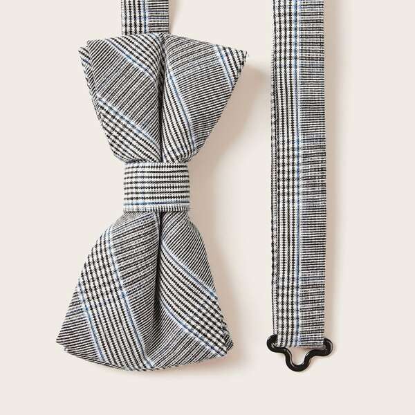 

Men Plaid Bow Tie, Grey