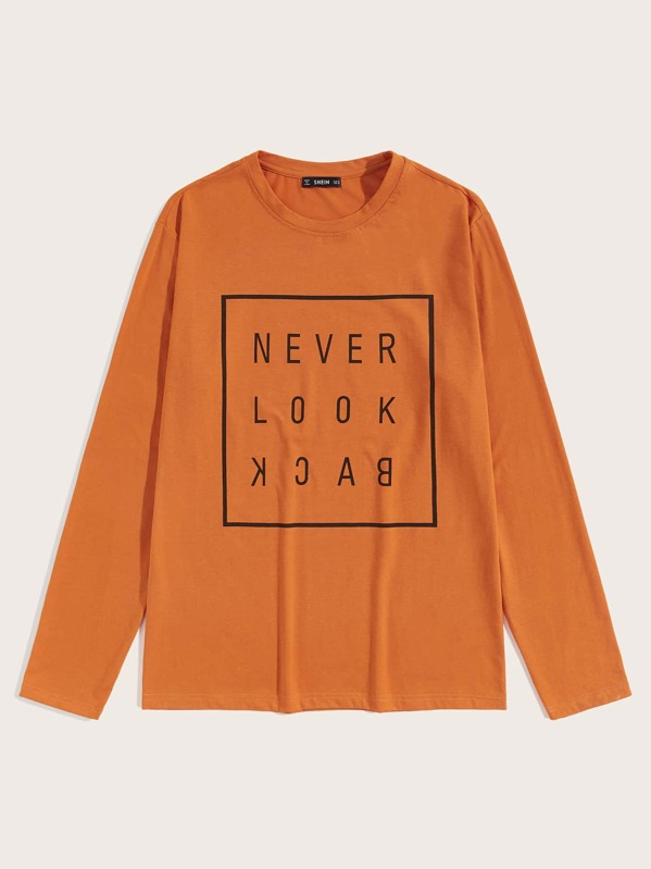 

Men Slogan Graphic Tee, Orange
