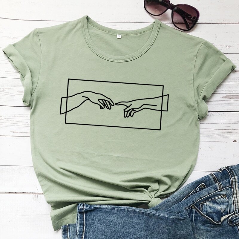 

Gesture Print Short Sleeve Tee, Green