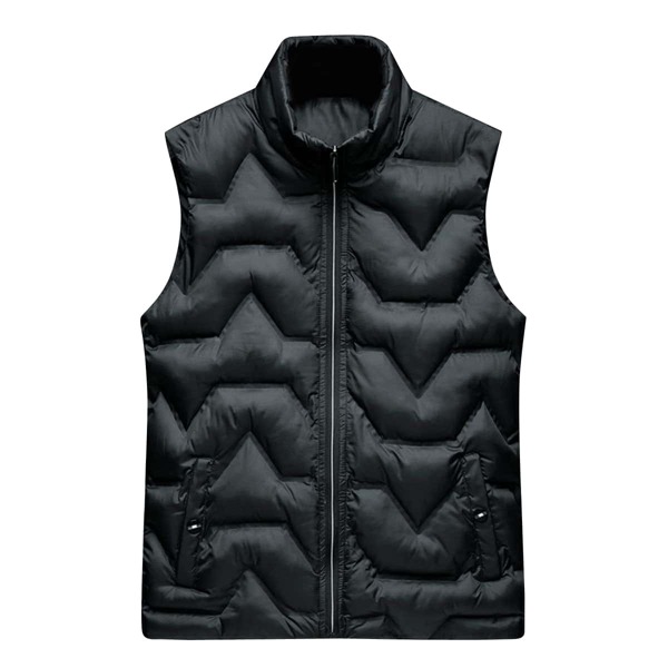 

Men Funnel Neck Zip Up Puffer Gilet, Black