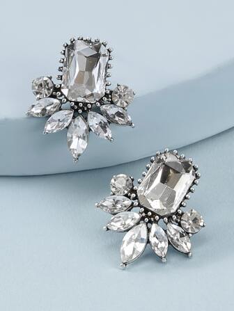 اقراط متدلي مزخرف بحجر كريم زوج واحد